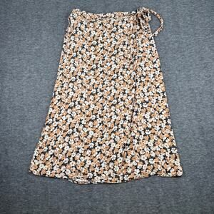 Urban Romantics Flowy Maxi Wrap Skirt size Large Floral Cottagecore Farmhouse